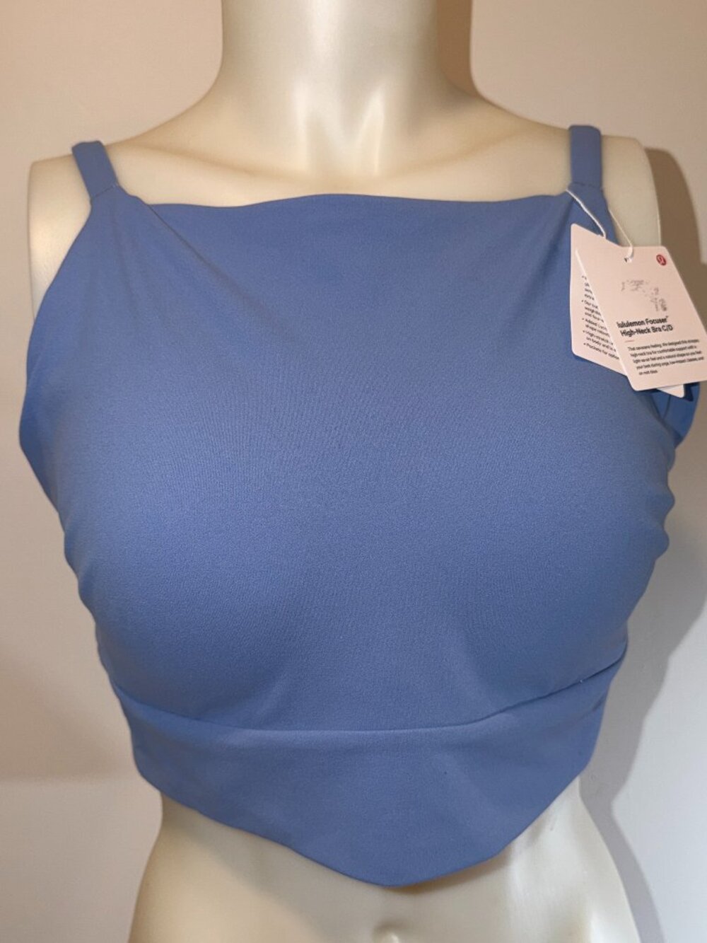 lululemon NWT - XLarge Focuser High-Neck Bra C/D Cup Prep Blue Yoga and Pilates